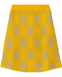 Burberry - Wool Check Mini Skirt - Lyst