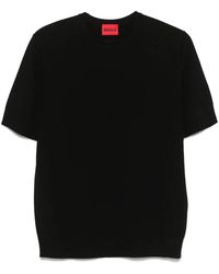 HUGO - Fine-Knit T-Shirt - Lyst