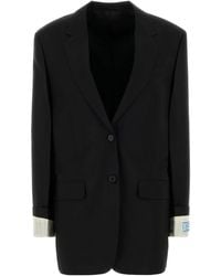 Prada - Single-Breasted Kid Mohair Jacket - Lyst
