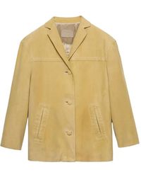 Prada - Suede Caban Jacket - Lyst