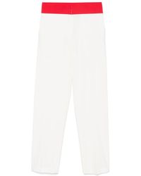 MSGM - Contrast-Waistband Trousers - Lyst