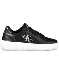 Calvin Klein - Nero Leather Sneaker - Lyst