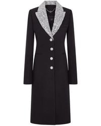 Rabanne - Sequin-Collar Wool Coat - Lyst