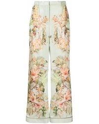 Alberta Ferretti - Botanical-Print Wide-Leg Trousers - Lyst