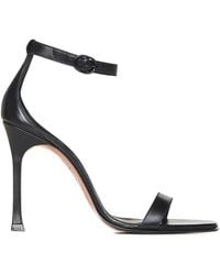 AMINA MUADDI - Nappa Leather Sandals With Delicate Ankle Strap - Lyst
