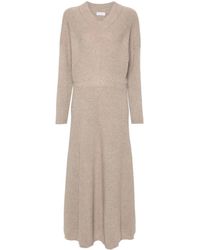 Brunello Cucinelli - Ribgebreide Maxi-Jurk - Lyst