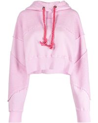 Khrisjoy - Panelled Cropped Cotton Hoodie - Lyst