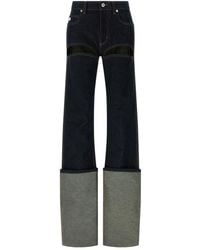 Jean Paul Gaultier - Denim Pants With Cuts On Front Jeans - Lyst
