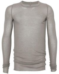 Rick Owens - Ribbed-Texture Long-Sleeved T-Shirt - Lyst