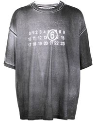 MM6 by Maison Martin Margiela - T-Shirt mit Nummern-Motiv - Lyst