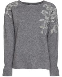 Elena Miro - Floral-Embroidered Sweater - Lyst