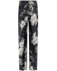 Roberto Cavalli - Floral-Print Palazzo Trousers - Lyst