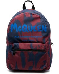 Alexander McQueen - Mochila Graffiti con logo estampado - Lyst