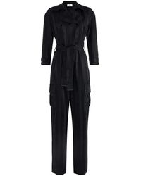 Elisabetta Franchi - Jacquard Striped Belted Jumpsuit - Lyst
