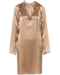 Loewe - Zijden Mini-jurk Met Kettingdetail - Lyst