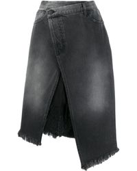 Pinko Asymmetrischer Jeansrock - Schwarz