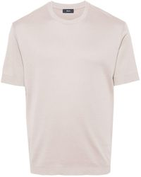 Herno - T-shirt Met Logoplakkaat - Lyst