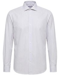 Peserico - Vertical-Stripe Long-Sleeve Shirt - Lyst