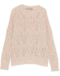 D.exterior - Open-Knit Round-Neck Sweater - Lyst