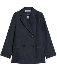 Max Mara - Sara Double-Breasted Denim Blazer - Lyst