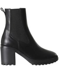 Hogan - Bottines Chelsea H724 En Cuir Avec Cheville Élastiquée Et Semelle Crantée - Lyst