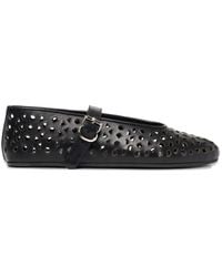 SCAROSSO - Evelyn Perforated Ballet Flats - Lyst