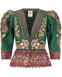 FARM Rio - Blouse Fleurie À Manches Bouffantes - Lyst