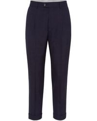 Brunello Cucinelli - Check-Pattern Virgin-Wool Trousers - Lyst