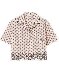 Claudie Pierlot - Floral-Print Scalloped-Hem Shirt - Lyst