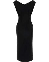 Jil Sander - Robe Mi-Longue À Col V - Lyst