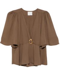 forte_forte - Gedrapeerde Top Met Ring - Lyst