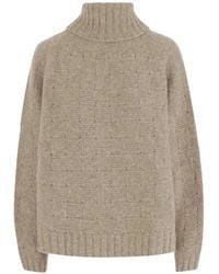 Allude - Geometric-Pattern Roll-Neck Sweater - Lyst