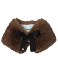 Sandro - Faux-Fur Bow-Detail Scarf - Lyst