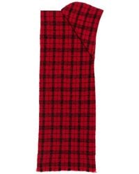 Destin - Checked Fringed Scarf - Lyst