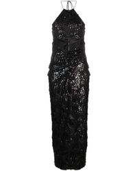 ROTATE BIRGER CHRISTENSEN - Sequin Halterneck Midi Dress - Women's - Polyester/elastane - Lyst