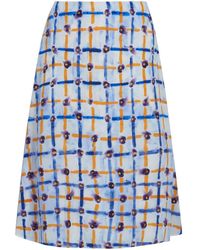 Marni - Graphic-print Silk Midi Skirt - Lyst