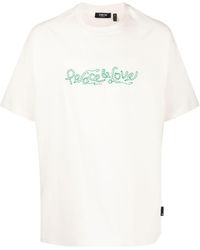 FIVE CM - T-shirt Met Geborduurde Tekst - Lyst