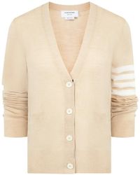 Thom Browne - Merino Wool 4-Bar Relaxed Fit V-Neck Cardigan - Lyst