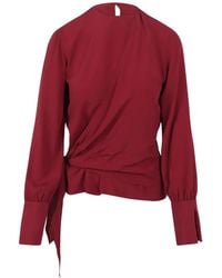 FEDERICA TOSI - Wrap-Style Long-Sleeved Blouse - Lyst