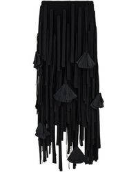 Ferragamo - Tassel-Embellished Mesh Skirt - Lyst