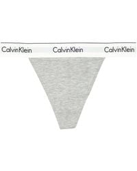 Calvin Klein - High Leg Tanga Briefs Grey - Lyst