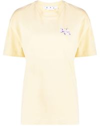 Off-White c/o Virgil Abloh - Floral Logo-print Short-sleeve T-shirt - Lyst