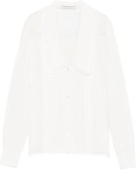 Alessandra Rich - Lace-Trimmed Collared Blouse - Lyst