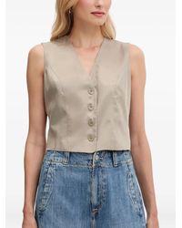 Guess - Button-Fastening Sleeveless Vest - Lyst