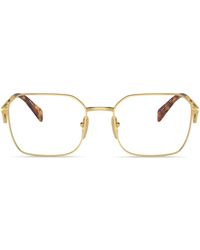 Prada - Triangle-Logo Square Glasses - Lyst