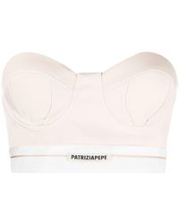 Patrizia Pepe - Logo-patch Tailored Bustier Top - Lyst