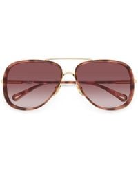 Chloé - Pilot-Frame Sunglasses - Lyst