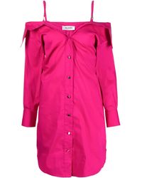 Blugirl Blumarine - Off-Shoulder Shirt Dress - Lyst