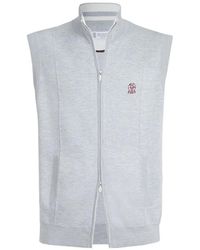 Brunello Cucinelli - Logo-detail Zipped Vest - Lyst