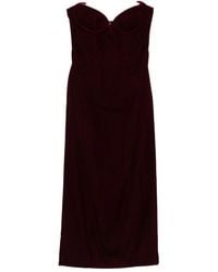 Mugler - Strapless Velvet Midi Dress - Lyst